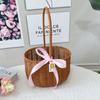 Cesta de almacenamiento tejida similar al ratán, cesta de regalo de frutas, cesta de regalo portátil, regalo de mano de dama de honor, caja vacía, caja de regalo, cesta de flores