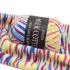 Cor 3 fios algodão leite cor tingimento segmentado gradiente bebê boneca de bebê lã tricotado à mão diy material bolsa