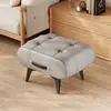 Taburete Pequeño con Cuero Aceitado y Encerado, Taburete Acojinado Suave para Entrada de Casa, Taburete para Cambiar Zapatos, Reposapiés Minimalista de Lujo Ligero para Sala de Estar, Taburete para Cambiar Zapatos