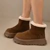 Moda Tallas Grandes Botines Gruesos para Aumentar Altura para Mujeres Bajitas Botas de Nieve Birkenstock para Mujer 2026 Otoño/Invierno Nuevo Estilo Botines Gruesos Forrados de Felpa