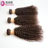 Cierres de Cabello Humano Rizado Kinky Peruano Color Castaño Oscuro # 2