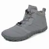 Botas de Nieve Gruesas de Forro Polar Transfronterizas de Invierno, Impermeables, Antideslizantes, Zapatos de Algodón Cálidos, Zapatos de Cinco Dedos, Zapatos de Caña Alta Resistentes al Desgaste para Senderismo