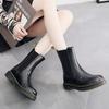 Cross-border 2976 botas Chelsea Women's Hi mid-calf Martin botas femininas de couro britânico casual plus size sapatos de couro