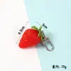 Simulação de frutas e vegetais morango pimenta amora lichia cebola chaveiro fones de ouvido pequenos e frescos pingente acessórios de bolsa