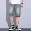 Pantalones Cortos de Mezclilla para Hombre Verano 2026, Pantalones Trendy Versátiles de Corte Holgado Estilo Coreano, Pantalones Cortos de Mezclilla de Longitud Media Estilo Ins