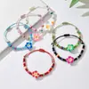 Exportación Transfronteriza Europea y Americana Lindo y Dulce Colorido Dopamina Arcilla Suave Degradado Frangipani Pulsera Trenzada Set de Múltiples Piezas