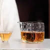 Taza Doméstica de Vidrio Cuadrada Aislada de Alto Borosilicato Patrón Martillado Separador de Té y Agua Transparente para Hielo Taza de Feria