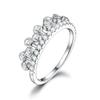 Amazon transfronteiriço quente anel de coroa de zircônia de prata esterlina 925 feminino nicho luxo leve famoso europeu e americano linha anel feminino de diamante
