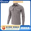 Camisa de forro polar cálida para hombre ESDY para exteriores, primavera y otoño, chaqueta camisa informal para montañismo