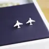 Pendientes de Plata de Ley 925, Modernos y Sencillos Modelo de Avión Pendientes Cepillados Venta al por Mayor Estilo Coreano Joyería de Plata de Ley Pendientes Versátiles