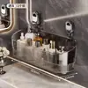 Estante de Almacenamiento con Ventosa, Estante de Almacenamiento Doméstico para Cocina y Baño Montado en la Pared sin Taladro, Estante de Almacenamiento y Drenaje Multifuncional
