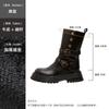 Versão em Couro de Vaca~Botas Curtas de Cano Médio com Solado Grosso para Mulheres, Outono 2026 Estilo Britânico Retrô Botas Martin Conversíveis