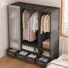 Guarda-Roupa Quarto Casa Simples Tecido Guarda-Roupa Montagem Quarto de Aluguel Uso Robusto Durável Armário de Roupas Novo Estilo 2026