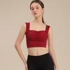Ropa interior deportiva de una pieza con pliegues y tirantes anchos para mujer, tipo 'Naked-up', espalda descubierta, sujetador deportivo de alta resistencia para fitness y yoga