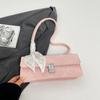 Bolso de Moda para Mujer Estilo Coreano Bolso de Hombro con Texto Bolso Bandolera Retro Bolso de Mano Bolso de Toalla de Seda Casual para Desplazamientos Simple Bolso de Axila