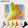 Novas meias esportivas de corrida para homens e mulheres maratona antiderrapante absorção de choque fundo de toalha massageador secagem rápida ciclismo cor doce