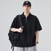Ropa para Hombre Fengshe / Sudadera con Cremallera y Cuello Camisero de Manga Corta para Hombre 2026 Verano Nuevo Estilo Retro Japonés Simple