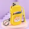 Bolsa de almacenamiento portátil para viajes al aire libre, riñonera para teléfono cruzada, monedero de silicona, tarjetero, organizador de auriculares y lápiz labial