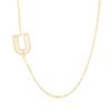 Collar de cobre con circonitas microincrustadas chapado en oro auténtico para mujer, cadena de clavícula, serie de letras mayúsculas personalizadas europeas y americanas