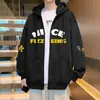 Sudadera cárdigan para hombre, nueva colección otoño/invierno 2026, estilo casual americano, chaqueta con capucha y estampado de letras, top oversized de moda