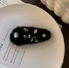 Pasador de Ganchillo de Lana Hecho a Mano DIY Orejas de Conejo Lindas Pasador Estéreo de Hierba Flor Pasador BB de Lana Hecho a Mano