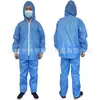 Ropa de Protección de Trabajo Desechable de Tejido No Tejido de Dos Piezas Sms Azul y Blanco Cremallera Engrosada Transpirable Ropa Protectora Dividida