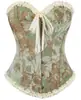 Corset Floral Popular Transfronteiriço com Laço, Estilo Clássico de Corte, Renda Franzida, Tiras Traseiras de Amarração, Modelador