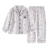 Pijama infantil, coleção outono e inverno, roupa de casa estilosa e confortável, novos designs de outono, cardigã fino de fleece de manga longa, conjunto de desenho animado