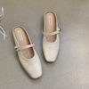 Medias Pantuflas Cerradas Estilo Francés para Mujer, Nuevo Modelo Primavera y Otoño 2026, Sandalias Plateadas que Aumentan la Altura con Suelas Planas Suaves