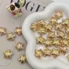 Acrílico banhado a UV cor mágica tridimensional furo reto onda de água estrela de cinco pontas pingente de colar DIY feito à mão material para contas