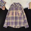 NewIns Temperamento Literario Simple Popular Perezoso Camisa de Cuadros Estilo Japonés Moda Harajuku Tendencia Versátil Rojo