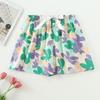 Fornecimento Direto da Fábrica Shorts de Algodão e Seda Feminino Verão Finos Florais Japoneses Caimento Elástico na Cintura Pijama Algodão Artificial Calça Única