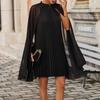 Moda Feminina Chiffon Pulôver Capa Manga Morcego Tamanho Grande Cruzamento de Fronteira Vestido Estilo Férias Europeu e Americano