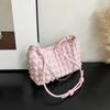 Saco plástico de bolhas estilo fresco feminino 2024 Coreano Estilo Nuvens Corrente plissada Bolsa nas axilas Bolsa transversal de ombro portátil simples