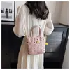 Bolsa Feminina 2026 Novo Estilo Bolsa de Ombro Único Transversal Elegante Estampada Fofa Pequena Quadrada Bolsa Saco Estilo Coreano Cesta de Mercado