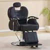 Sillón de barbero reclinable para salón de peluquería con elevador hidráulico, silla de aceite giratoria para cabeza, venta al por mayor con reposapiés y reposacabezas, asiento para peluquería y afeitado