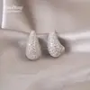 Exquisitos Aretes de Gota Microincrustados, Moda Europea y Americana, Aretes de Temperamento Exagerado, Lujo Ligero de Nicho, Venta al por Mayor de Aretes de Gama Alta