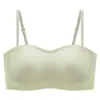 Sujetador strapless de una pieza ultra delgado de verano con copa fija cómodo antideslizante invisible sin aro de acero lencería push-up
