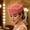 Sombreros de Otoño e Invierno para Mujer, Sombreros de Fieltro Cálidos de Alta Gama, Sombreros de Azafata Estilo Británico, Para Circunferencia de Cabeza Grande, Sombreros Jazz Pequeños