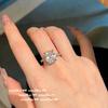 Anillo con gema de corona de gota de rocío nota musical anillo de diamante de circón de alto quilate en forma de huevo bañado en oro de 18 quilates para mujer rica feliz