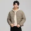 Jaqueta Leve de Penas Masculina Jaqueta Portátil Linha Prensada Curva 2025 Inverno Novo Jaqueta com Forro de Penas de Pato Branco 90