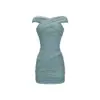 Vestido Mini Bodycon Elegante Fruncido Sexy de Un Hombro con Lazos Inspirado en el Diseño de Influencer de Nicho de Vancouver