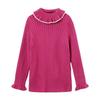 [en stock] suéter base de niña de alta calidad nuevo estilo cuello puños con volantes suéter infantil