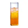 Copo de Bebida Doméstico Quadrado Camada Única de Vidro de Borossilicato Alto para Leite, Suco, Bebidas, Chá Aromatizado, Bebida Fria, Copo Individual para Receber Convidados