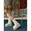 Sapatos de Algodão Quentes e Modernos do Nordeste com Forro de Lã e Solado Antiderrapante para Mulheres 2025 Novo Inverno Branco Botas de Neve Grossas com Aumento de Altura para Mulheres