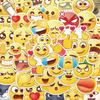 124 Pegatinas de bolsa de expresión facial de emoji de TikTok, lindas de dibujos animados, divertidas, para funda de teléfono, cuaderno, pegatinas impermeables