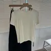 Camiseta Feminina Branca Abacate Verde Pessoa Pequena Ombro Normal Gola Redonda Manga Curta Versátil Retro Elástica Slim Fit Top Verão Coreano