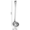 Cuchara sopera comercial grande de mango largo con fugas cuchara para sopa de restaurante avena sopa cuchara para sopa de aceite profundo utensilios de cocina de acero inoxidable olla caliente colador