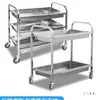 Carrito de Colección de Tazones Gruesos de Acero Inoxidable 304 para Restaurante, Carrito de Entrega de Comida para Hotel Comercial, Carrito Móvil para Hotel