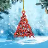 Árbol de Navidad Acrílico Plano Regalo de Navidad Colgante Decoraciones para Espejo Retrovisor de Coche en Casa Festiva